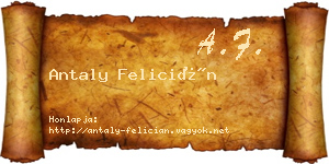 Antaly Felicián névjegykártya